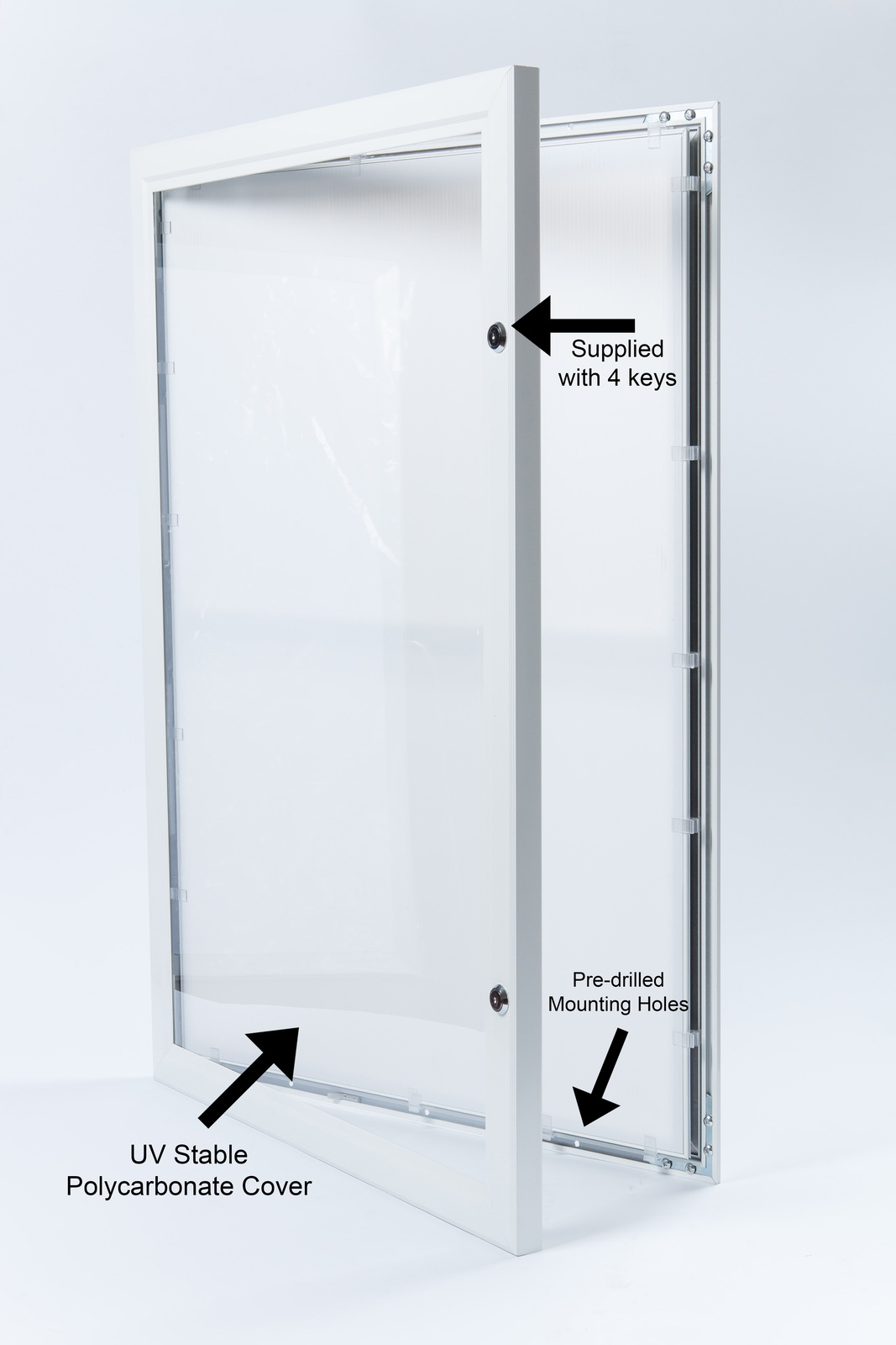 A0 White Lockable Poster Case