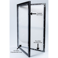 A1 Black Lockable Poster Case Thumbnail