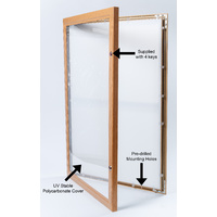 A1 Light Wood Lockable Poster Case  Thumbnail
