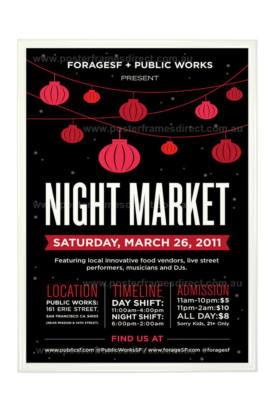 Large View White A2 25mm Snap Frame